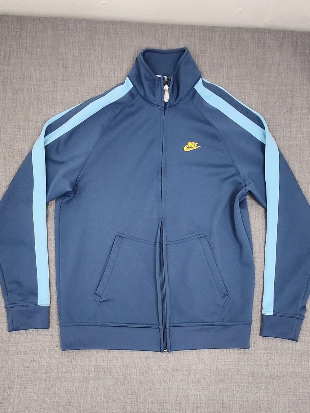 Nike Logo Blue 2 Stripe Zip Up Track Jacket. Large - Picture 2 of 10